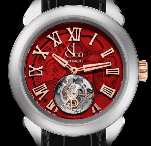 Jacob & Co PALATIAL FLYING TOURBILLON HOURS & MINUTES TITANIUM RED MINERAL CRYSTAL PT520.24.NS.QR.A Replica watch